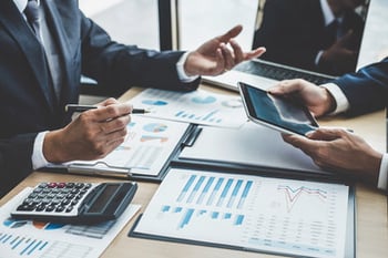 Meeting between two finance employees